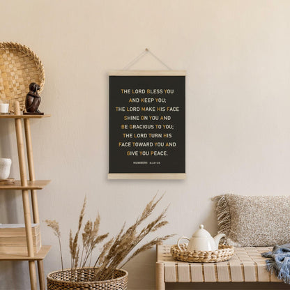 HRQKO Christian Numbers 6 24-26 Wall Art Poster Hanger Frame Black 12x16