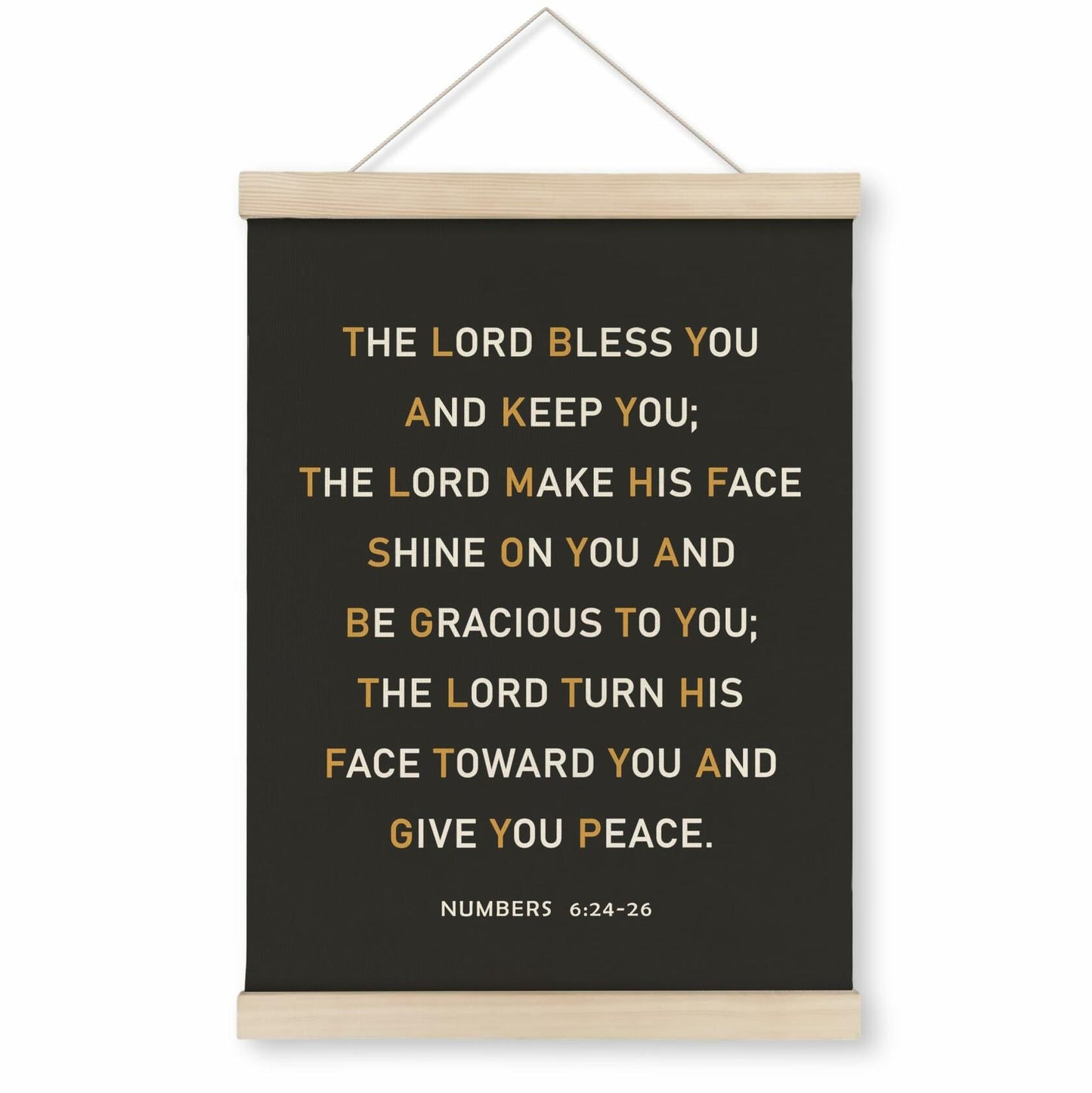 HRQKO Christian Numbers 6 24-26 Wall Art Poster Hanger Frame Black 12x16