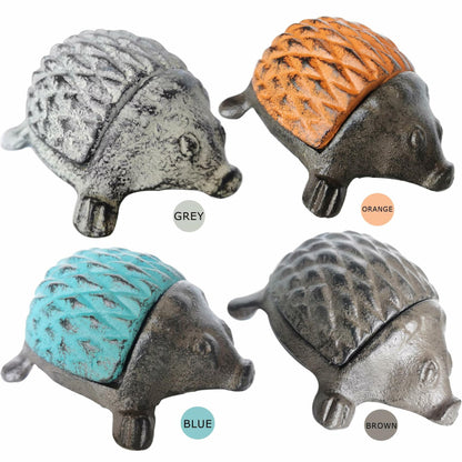 BSTWISH Iron Hedgehog Key Hider Outdoor Garden Decoration Red