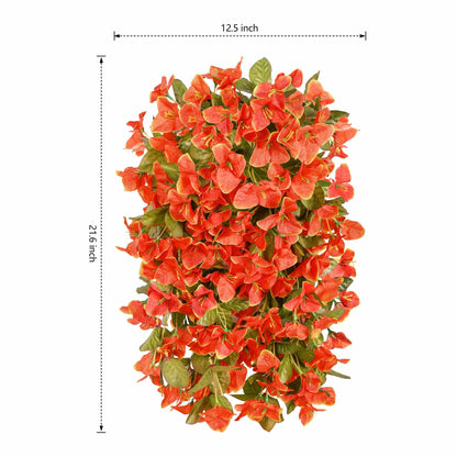 HyeFlora Bougainvillea Artificial Hanging Flowers 2pcs Orange UV Resistant