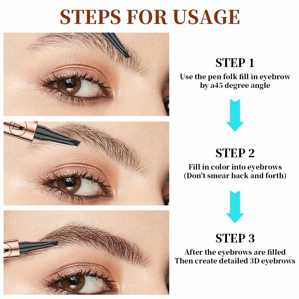 YIWANLLE 3D Microblading Eyebrow Tattoo Pencil Waterproof A-Gray 1 Count