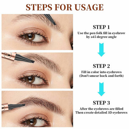 YIWANLLE 3D Microblading Eyebrow Tattoo Pencil Waterproof A-Gray 1 Count