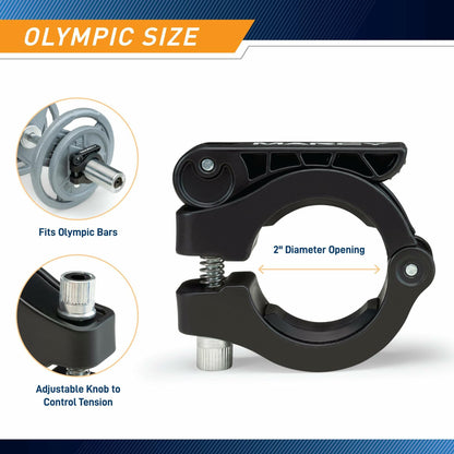 Marcy Olympic Barbell Lock Collar Clips 2-inch Nylon Resin Black OBC-8BK