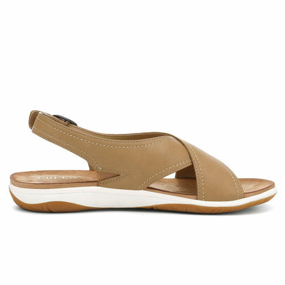 UBFEN Womens Flat Sandals Arch Support Adjustable Slingback Khaki Size 9