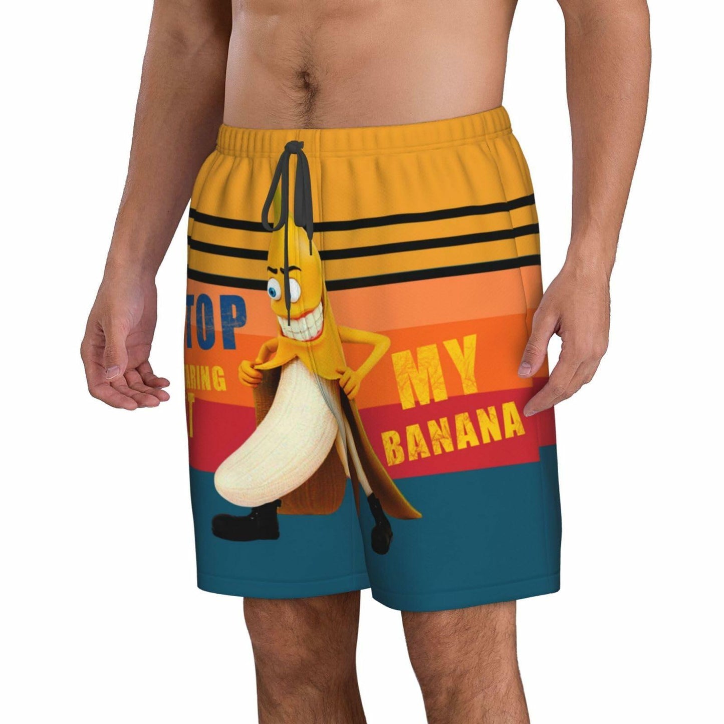 Fzryhaika Men's Quick Dry Cartoon Swim Trunks A-3 Size Medium