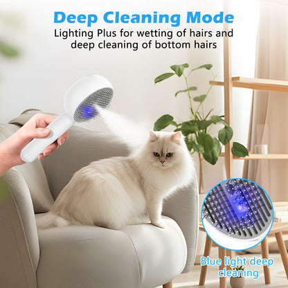 ALAFLY 4-in-1 Cat Steam Brush Grooming Comb Shedding Massage Gray