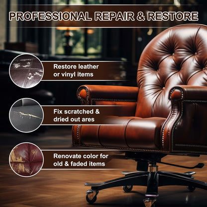 [Like New] Jallgedk Leather Recoloring Balm Leather Repair Kit Furniture Brown