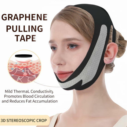 ROWMATE Graphene V-Line Mask Jaw Exerciser Chin Strap Black Size M
