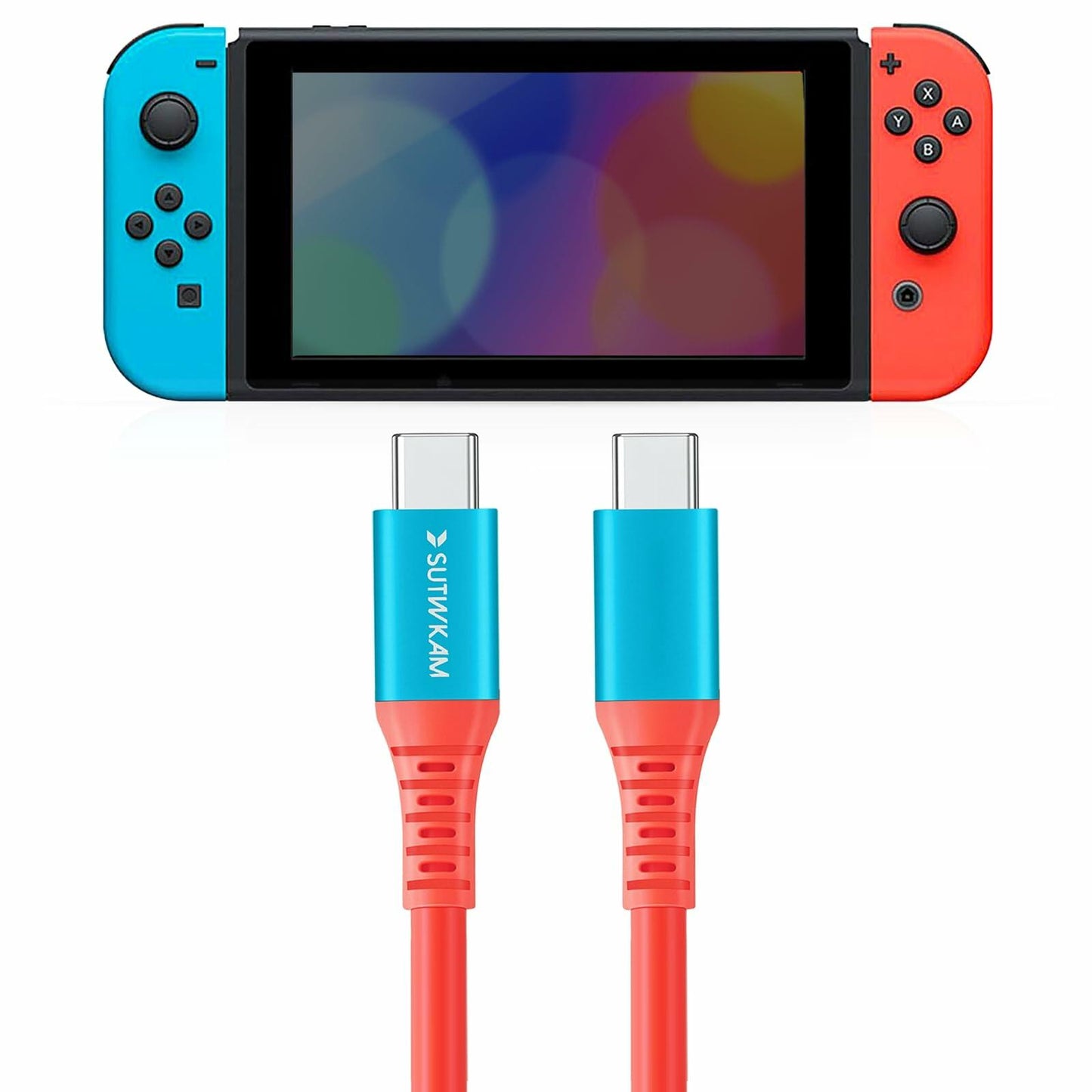SUTWKAM 100W 20Gbps Switch Charger Cable 3-in-1 Orange