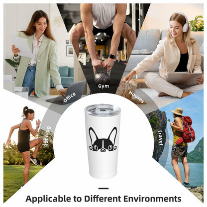 Fenmshairy Boston Terrier Stainless Steel Tumbler 20oz Travel Mug Lid