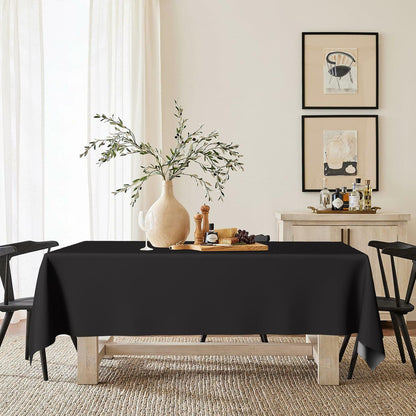 Horaldaily Black 60x120in Rectangular Polyester Tablecloth Stain Resistant