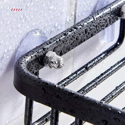 2Pcs Gold Soap Dish Hanging Drain Rack Self Adhesive Bathroom Accessories