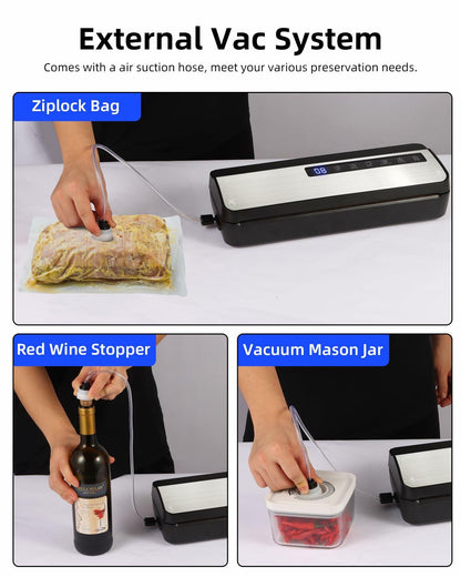 CUBETA 8-in-1 Vacuum Sealer Machine 80KPA Digital 20 Bags Silver