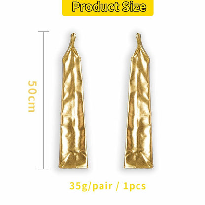 GFLPO Fashion Fingerless Metallic Satin Long Elastic Gloves Gold Elbow Length