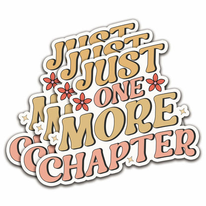 NAAFARI Just One More Chapter Waterproof Vinyl Stickers 3x2.8in 5pcs Multi Color