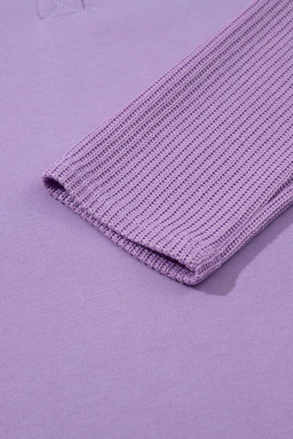 SHEWIN Women Oversized Button Up Sweatshirt Purple Size XL