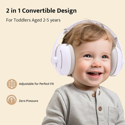 ALICHIC 2-in-1 Convertible Baby Noise Cancelling Earmuffs Infant Toddler