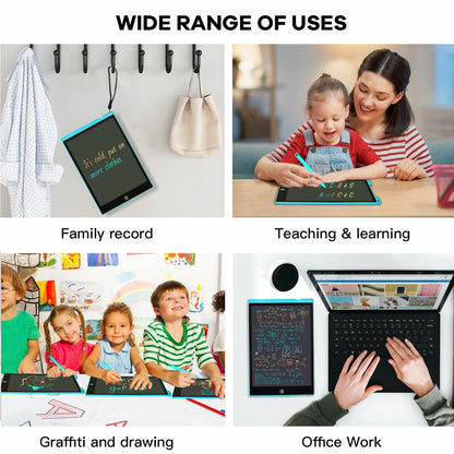 pbeknco 2 Pack 12 Inch LCD Writing Tablet Colorful Doodle Board Educational