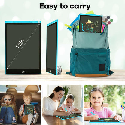 pbeknco 2 Pack 12 Inch LCD Writing Tablet Colorful Doodle Board Educational