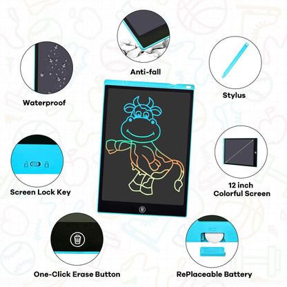 pbeknco 2 Pack 12 Inch LCD Writing Tablet Colorful Doodle Board Educational