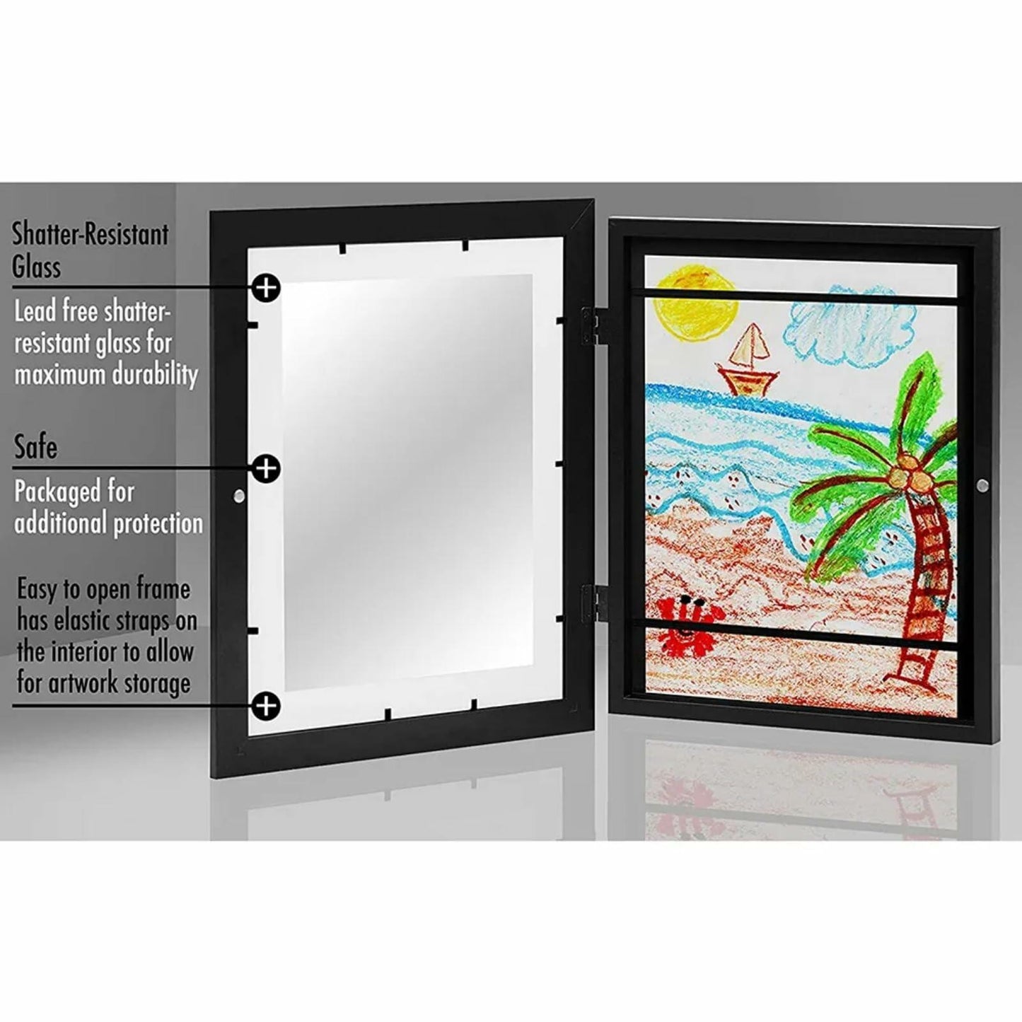 OAICAI Kids Art Frame A4 12.59x9.44 Log Color Dinosaur Minimalist 1PC