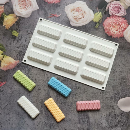 mostsom Silicone Mold Flower Shape Cake Soap Pastry Chocolate Tray Long Wave