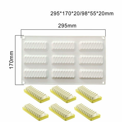 mostsom Silicone Mold Flower Shape Cake Soap Pastry Chocolate Tray Long Wave