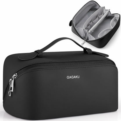 GAGAKU Large Travel Makeup Bag Waterproof Cosmetic Organizer Black