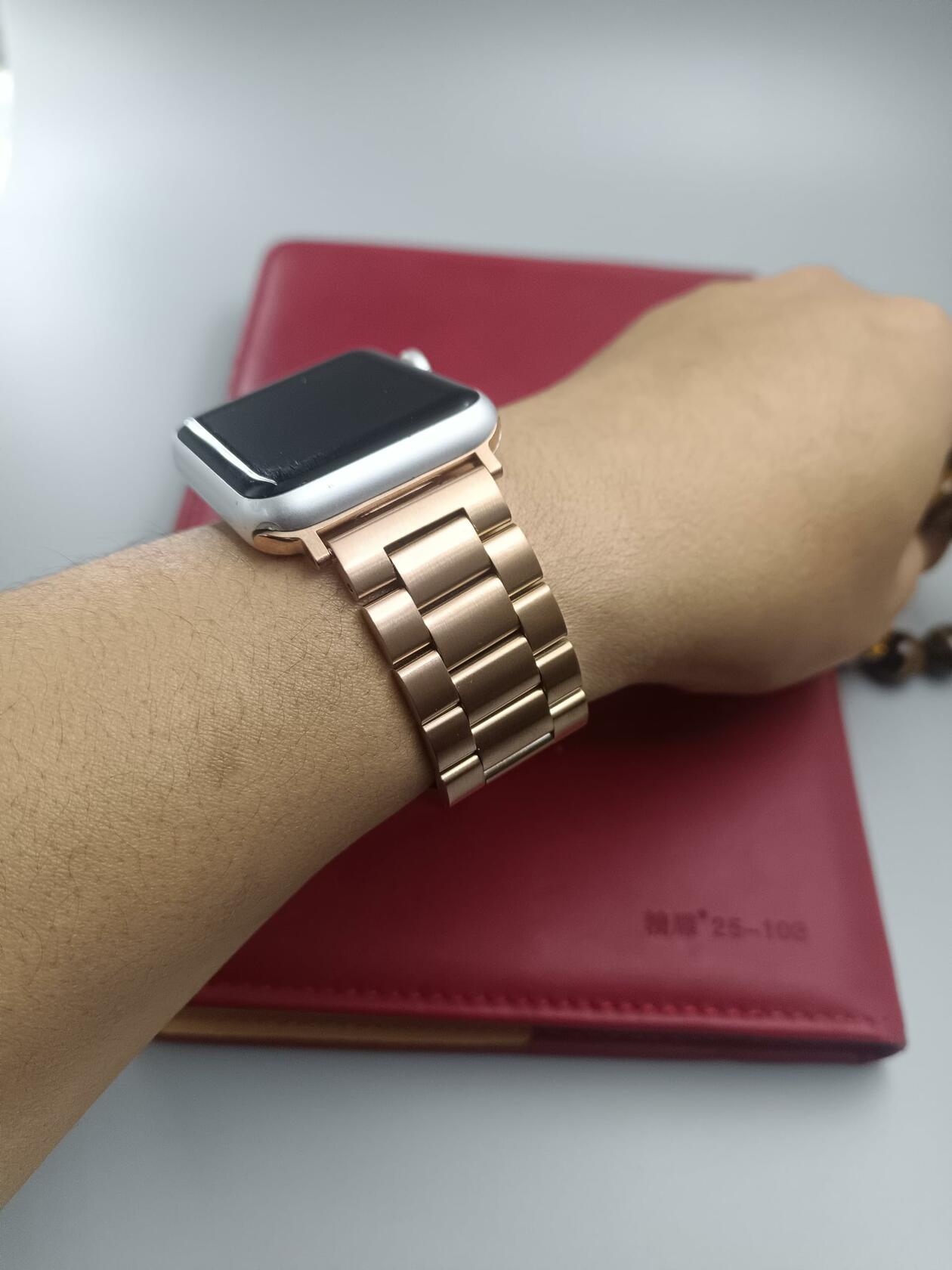 Mugczih Apple Watch Band Stainless Steel Metal Strap Silver Size 42/44/45mm