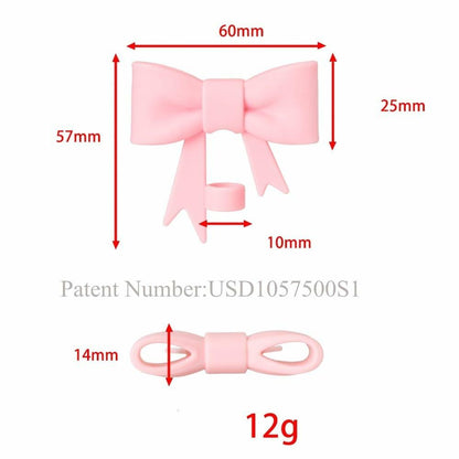 AXMCCH 10mm Bow Shape Silicone Straw Topper for Stanley Cup Pink Blue