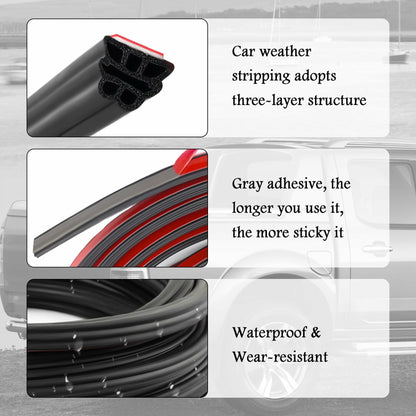 YGDMD 32.8Ft Upgrade Automotive Weather Stripping Thickened Rubber Self-Adhesive