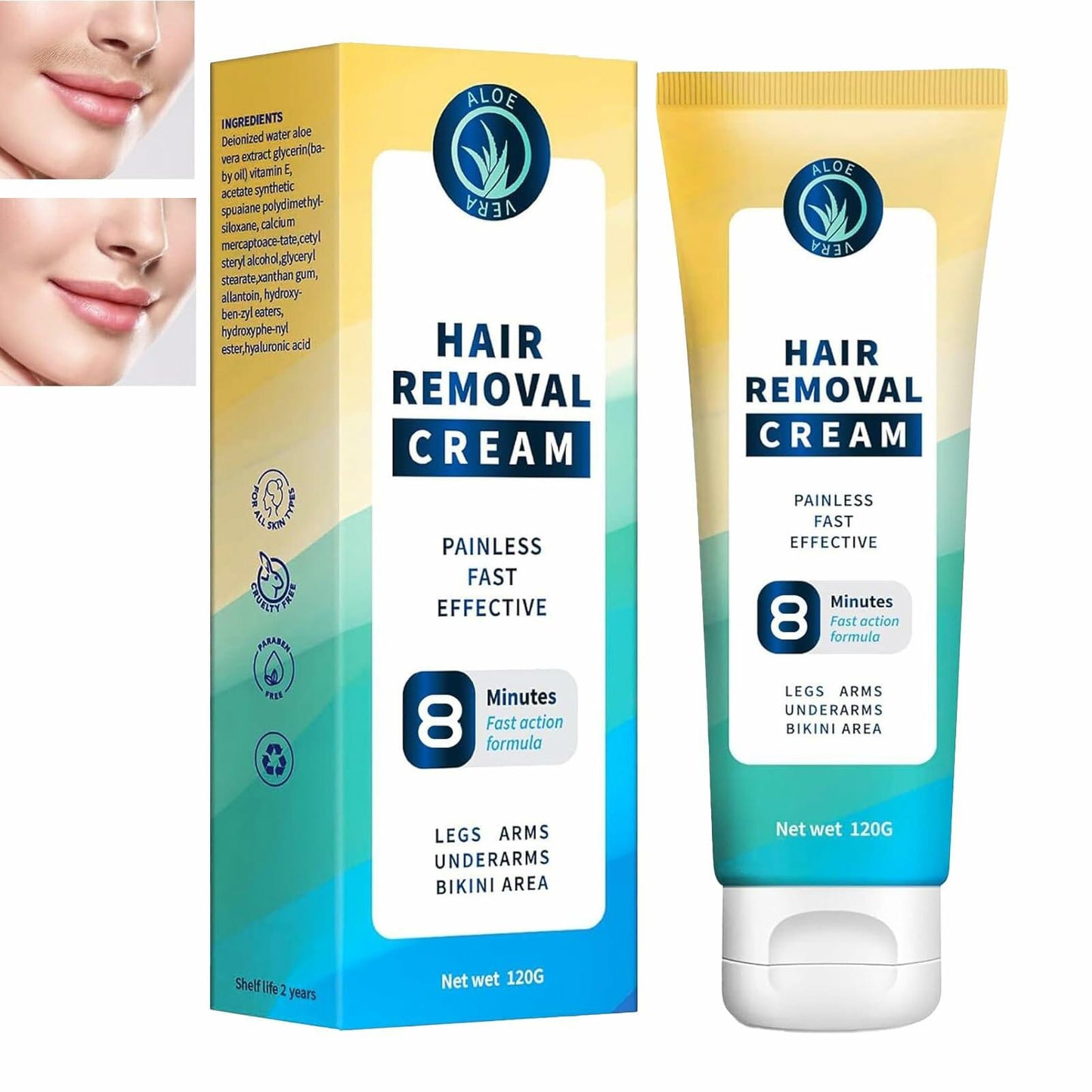 DENZELGARY Facial Depilatory Cream Hair Removal Painless Pubic Travel
