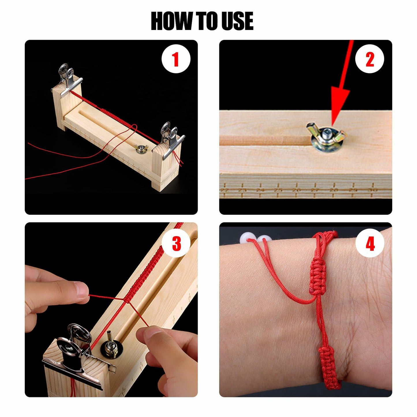 EVKILKJS Wood Bracelet Jig U Shape Clear Scale DIY Maker Rack with 2 Clamps