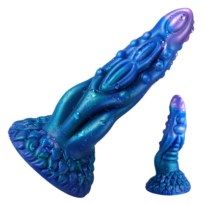 JJYUYUE 8.7in Dragon Silicone Dildo Huge Anal Suction Cup Adult Toy Blue