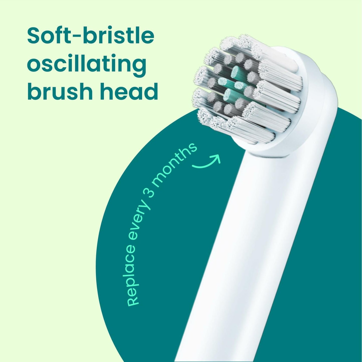 QuipRev 360 Oscillating Rechargeable Electric Toothbrush Soft Bristles Blue Mist