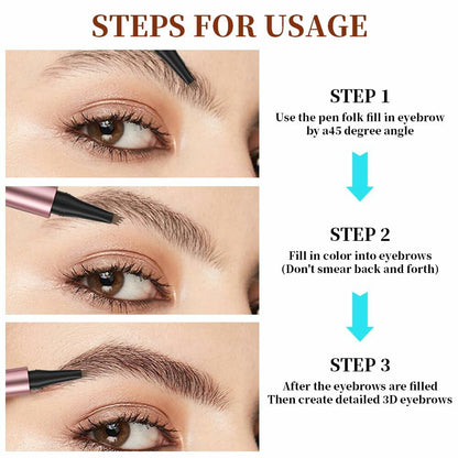 YIWANLLE 3D Microblading Magic Eyebrow Pencil Waterproof Dark Brown 1 Count