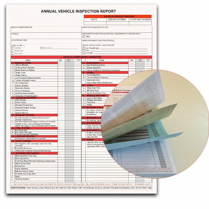 KIKIGO DOT Inspection Forms Annual Vehicle Report 2-Ply 3-Ply Carbonless 15 Pack