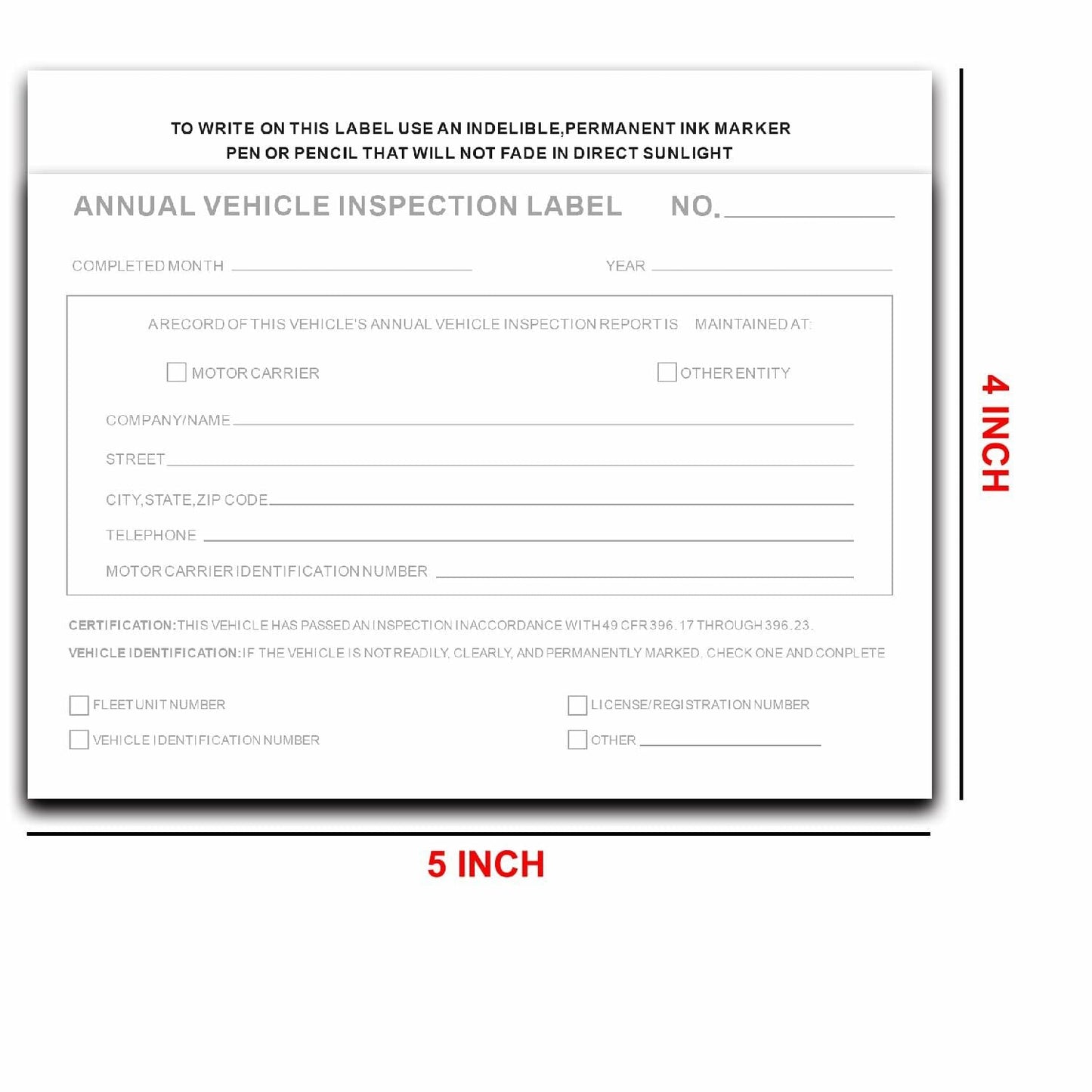 KIKIGO DOT Inspection Forms Annual Vehicle Report 2-Ply 3-Ply Carbonless 15 Pack