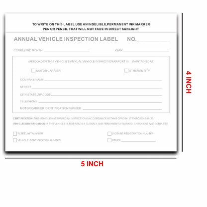 KIKIGO DOT Inspection Forms Annual Vehicle Report 2-Ply 3-Ply Carbonless 15 Pack