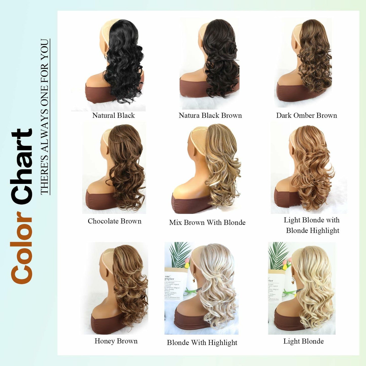 Mayouda 18in Long Curly Wavy Drawstring Ponytail Extension Light Blonde