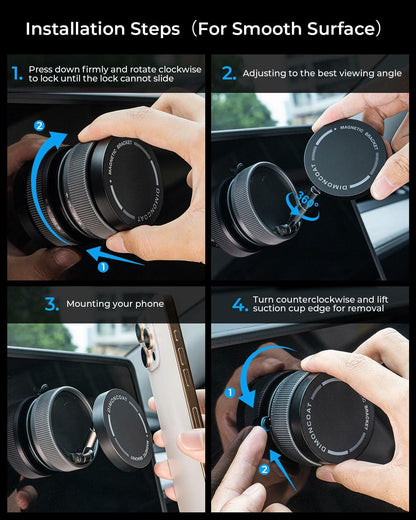 Vacuum Magnetic Phone Holder 360° Mount for MagSafe Strong Suction iPhone 15/16