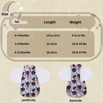 GUNTAIL Baby Sleep Sack Swaddle 3Way Adjustable Rayon Cotton Banana&Flower 6-12M