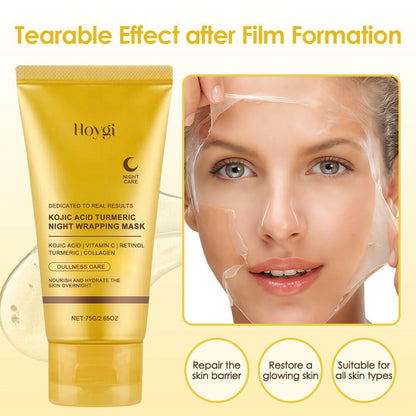 BestBy03/25 HOYGI Kojic Acid Turmeric Collagen Night Wrapping Mask 75ml
