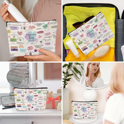 CVYW Christian Makeup Bag Bible Verse Promesas de Dios Para Mi 9.8x7.9x1.8