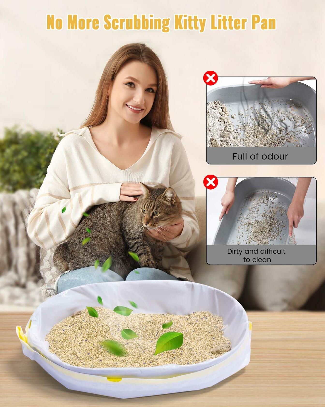 KONE Cat Litter Box Liners Jumbo Large Drawstring 36x18 30 Count
