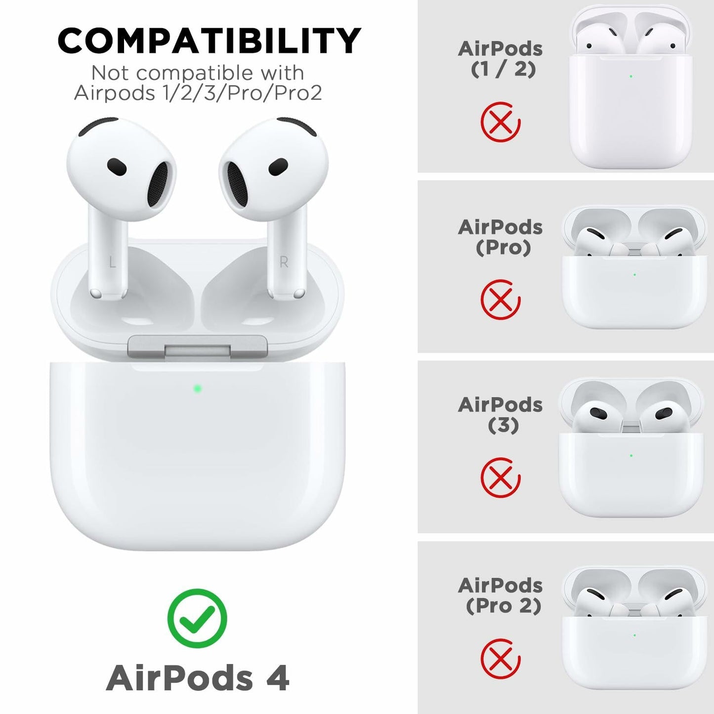 OFELUMTIZE AirPods 4th Gen Case Cover Dark Grey Silicone Game Console