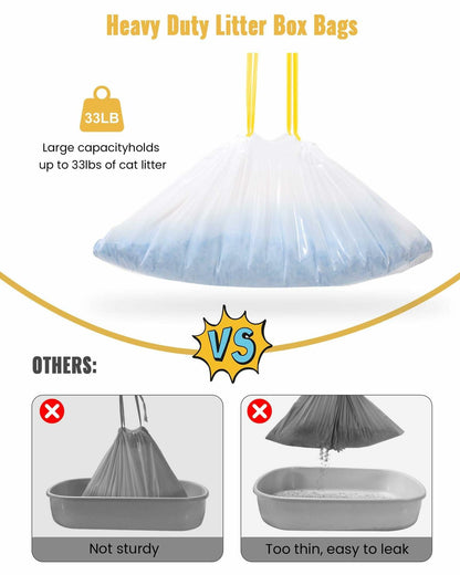 KONE Cat Litter Box Liners Jumbo Large Drawstring 36x18 30 Count
