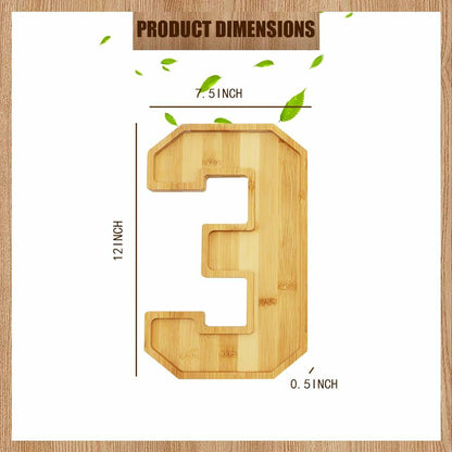Valguri Wooden Charcuterie Number Fillable Board Box Large Reusable