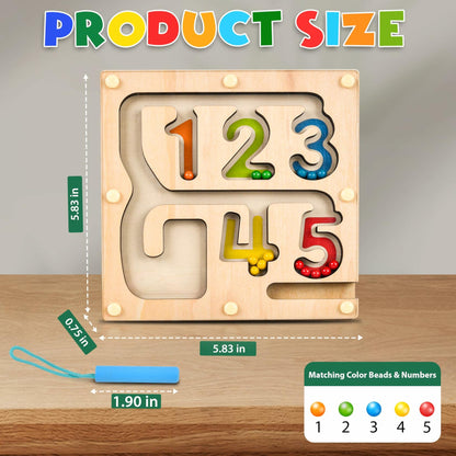 Montessori Magnetic Maze Board Wooden Puzzle Educational Toy Double Maze M