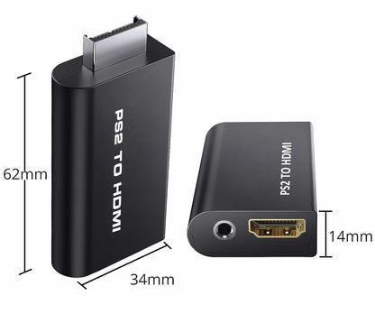sartyee PS2 to HDMI Adapter Converter with 3.5mm Audio Cable Black